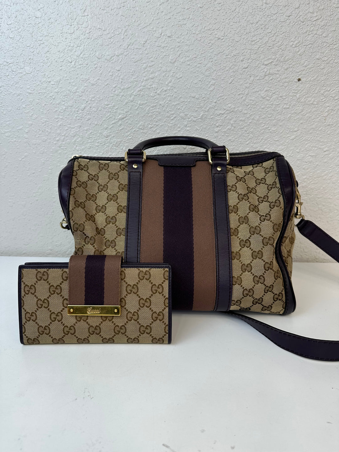 Gucci GG logo supreme Boston bag