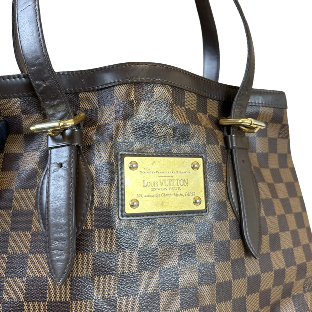 Pre-Owned Louis Vuitton Damier Ebene Hampstead GM Totes Shoulder Bag