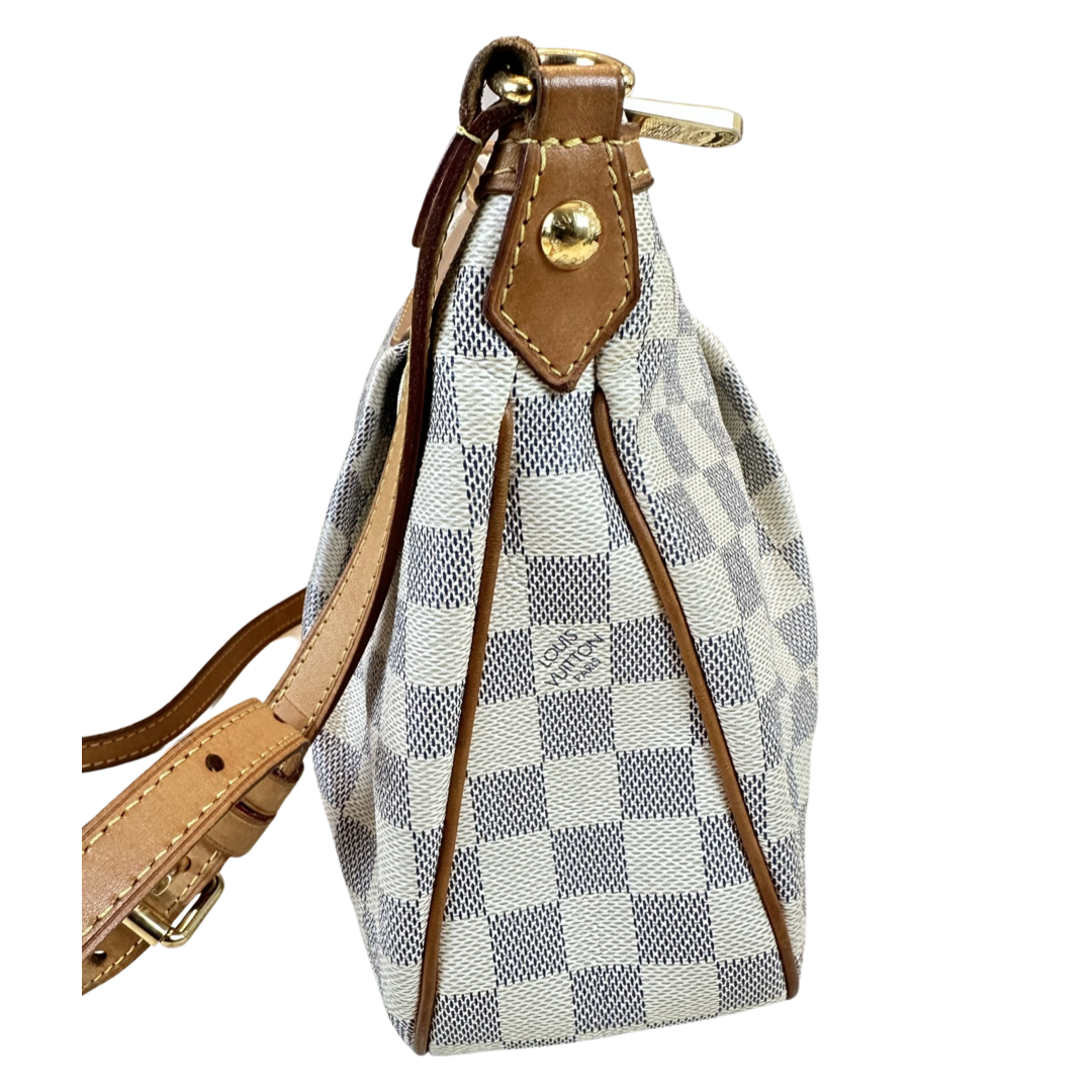Pre-Owned Louis Vuitton Damier Azur Siracusa PM Crossbody