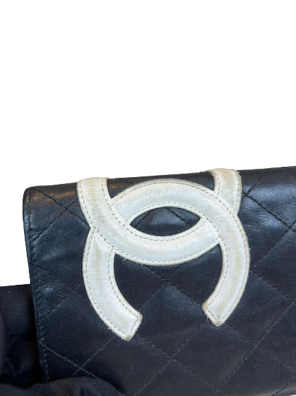 Preloved Chanel CC Logo Black Leather Lambskin Wallet