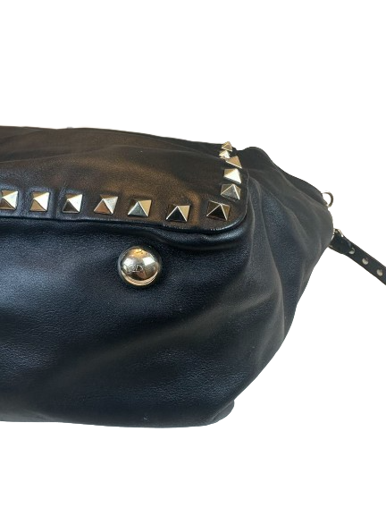 Preloved Valentino Black Leather Rockstud Shoulder Bag Crossbody