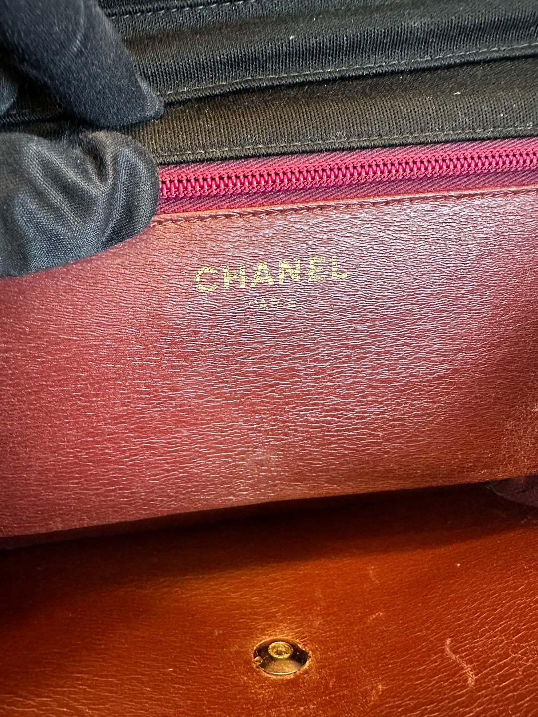 Preloved Chanel CC Logo Black Fabric Shoulder Bag