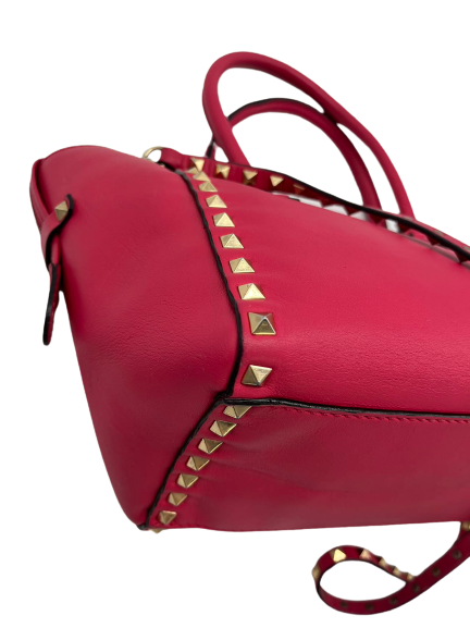 Preloved Valentino Red Leather Rockstud Shoulder Bag Crossbody