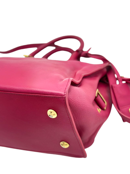 Preloved YSL Yves Saint Laurent Y Logo Pink Leather Shoulder Bag