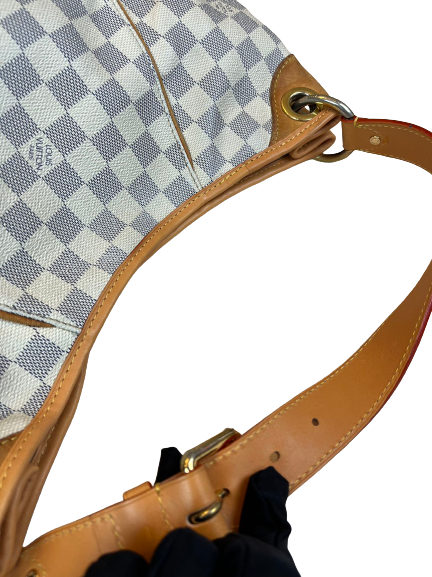 Preloved Louis Vuitton Damier Azur Galliera MM Shoulder Bag Totes