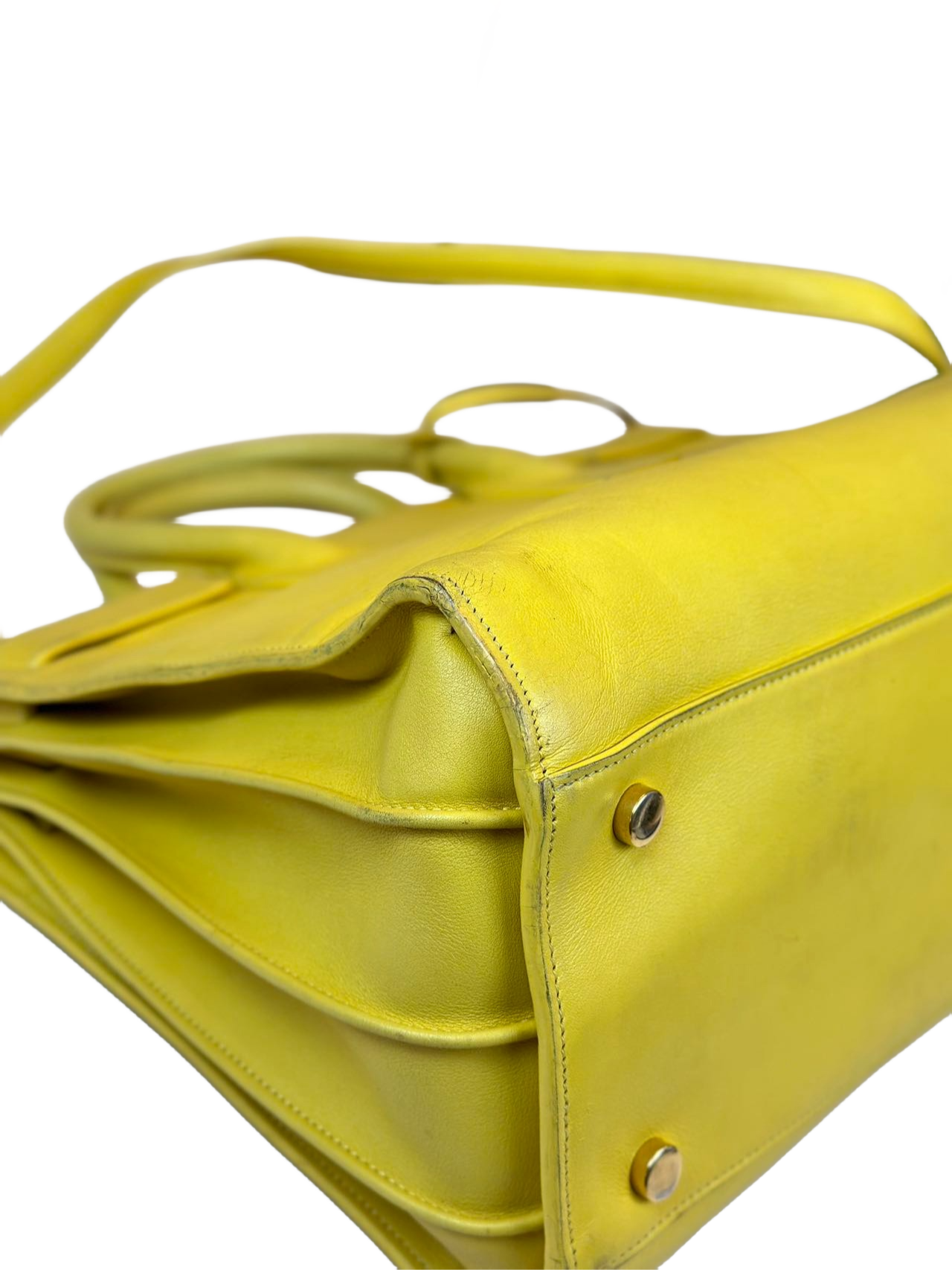 Preloved Yves Saint Laurent Yellow Leather Sac De Jour Satchel Shoulder Bag