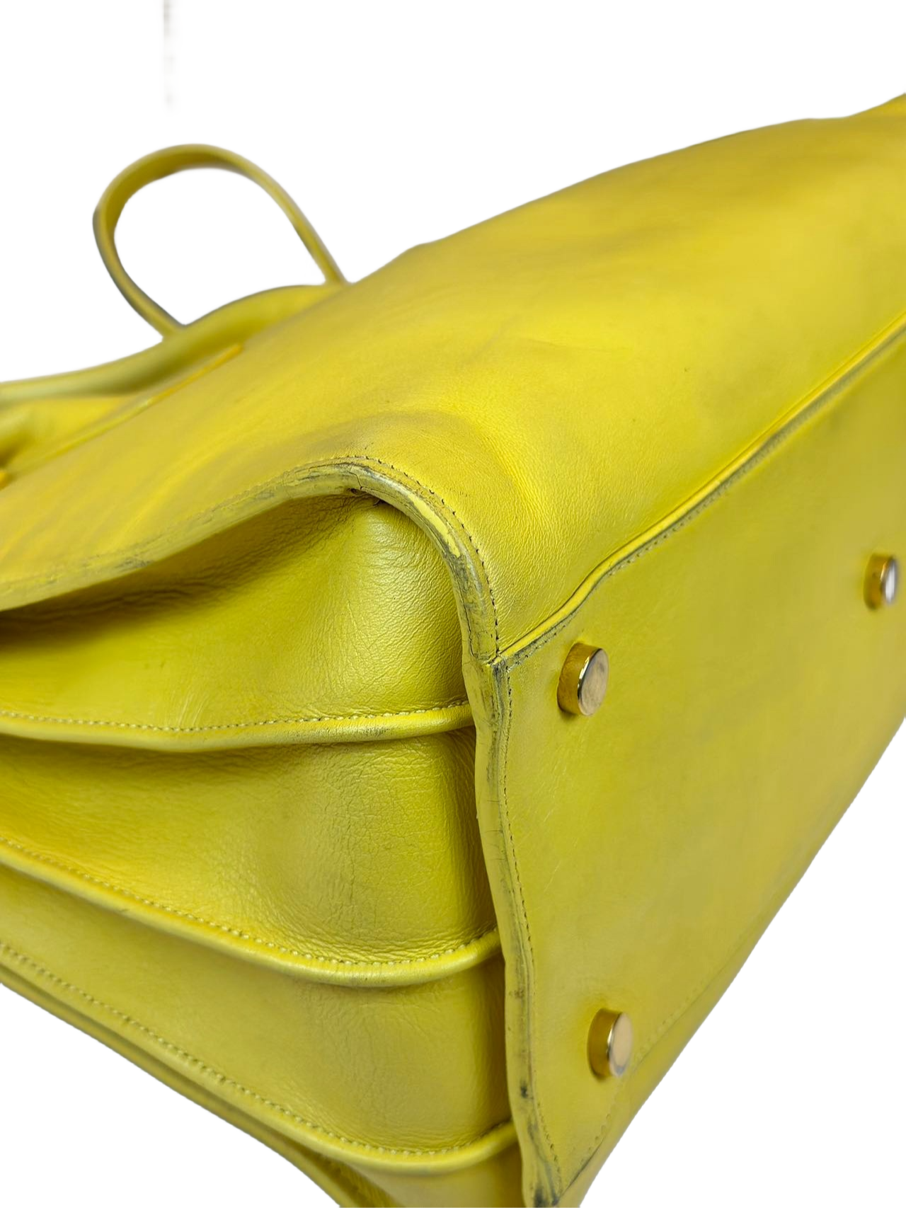 Preloved Yves Saint Laurent Yellow Leather Sac De Jour Satchel Shoulder Bag