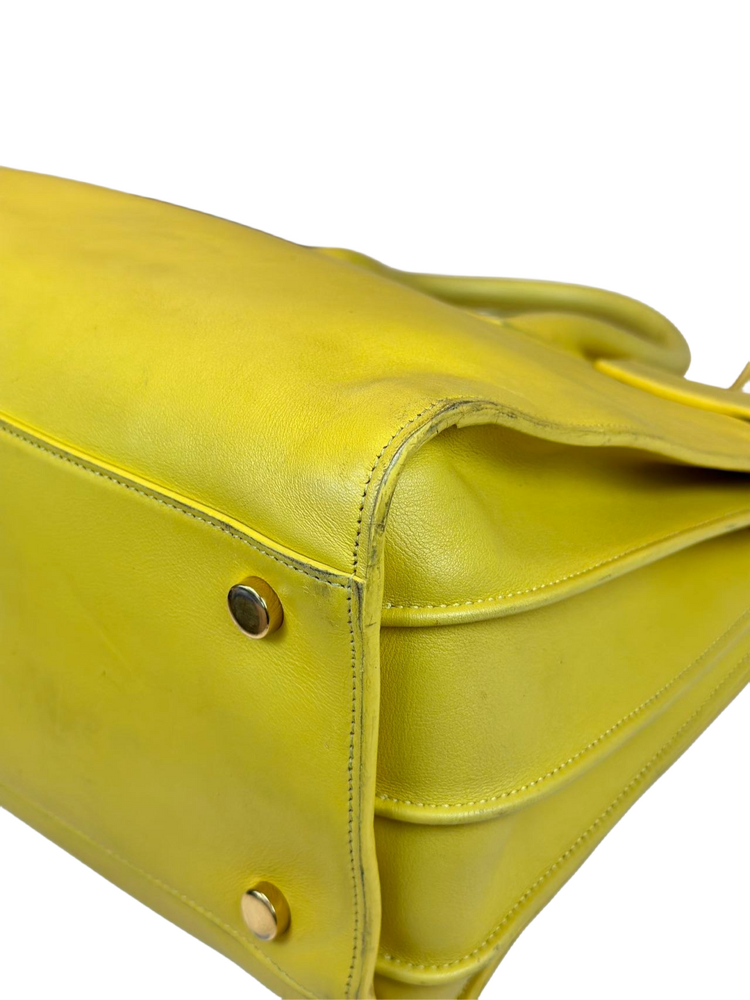 Preloved Yves Saint Laurent Yellow Leather Sac De Jour Satchel Shoulder Bag
