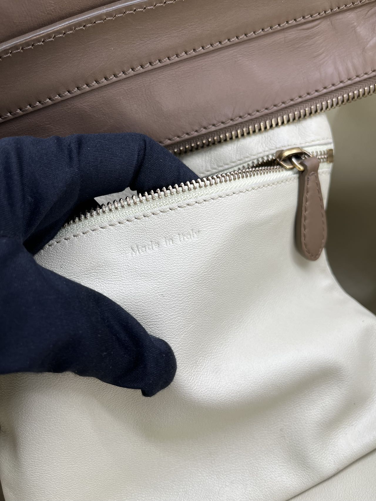 Preloved Celine Tri-Color Leather Mini Luggage Totes Shoulder Bag