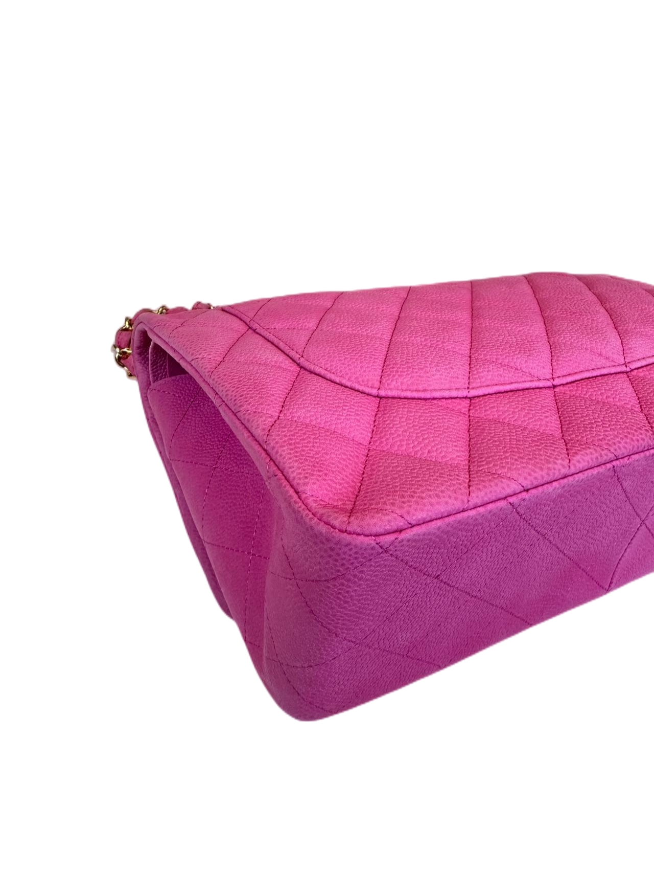 Preloved Chanel Pink Quilted Caviar Classic Flap Jumbo