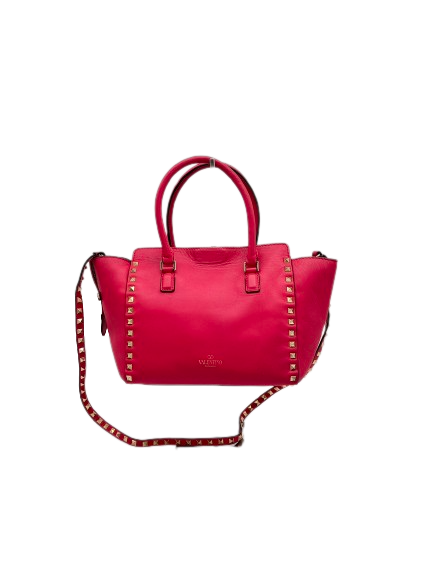 Preloved Valentino Red Leather Rockstud Shoulder Bag Crossbody