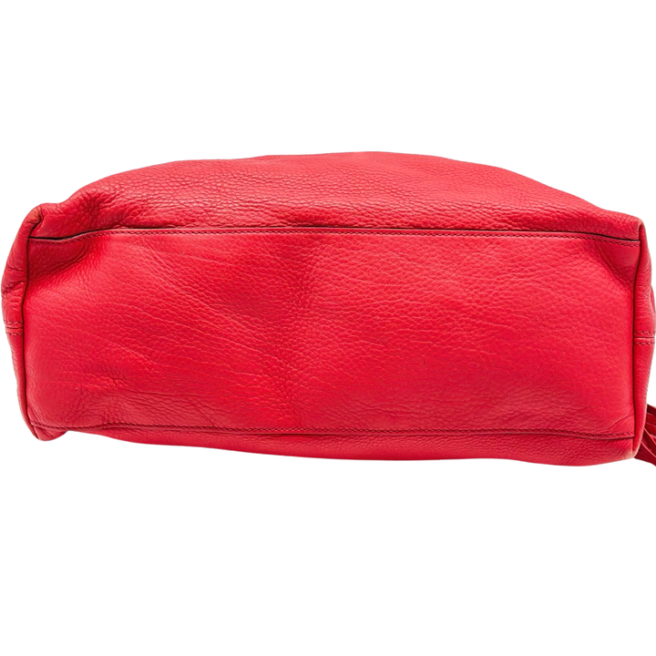 Pre-Owned Gucci GG Logo Red Leather Soho Chain Shoulder Bag Totes