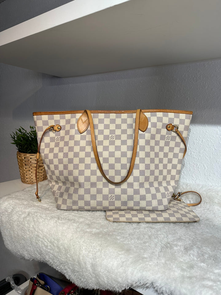 Louis Vuitton Damier Azur Shoulder Bag NeverFull MM