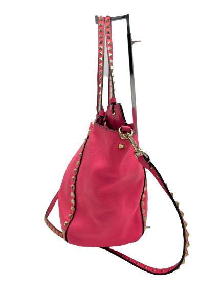 Preloved Valentino Pink Leather RockStud Shoulder Bag Crossbody