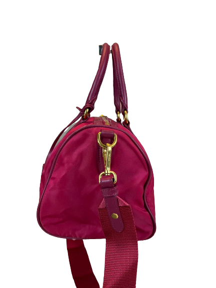 Preloved Prada Pink Fabric Small Boston Bag Shoulder Bag