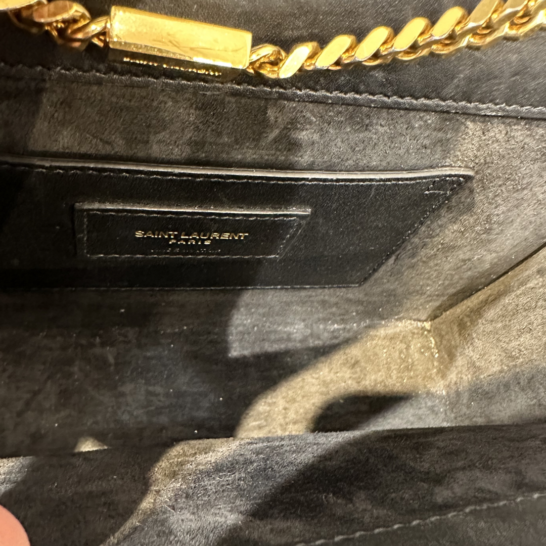 Pre-Owned Saint Laurent YSL Black Leather Kate Chain Shoulder Bag