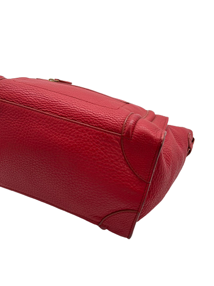 Preloved Celine Red Leather Mini Luggage Totes Satchel