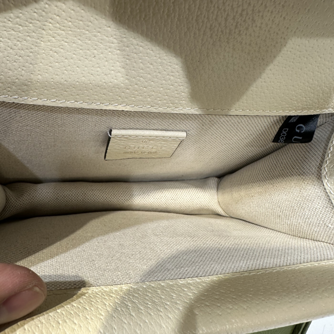Pre-Owned Gucci Mini Dionysus White Leather Shoulder Bag Crossbody