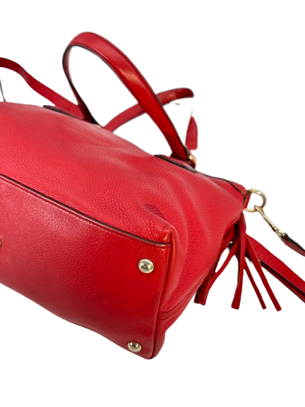 Preloved Gucci GG Logo Red Leather Soho Shoulder Bag Crossbody