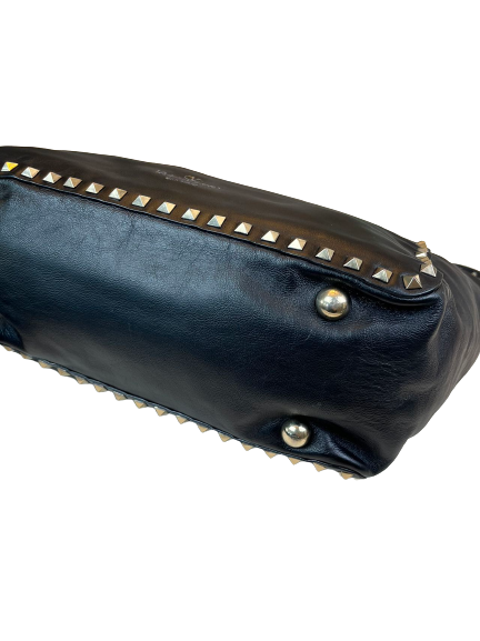 Preloved Valentino Black Leather RockStud Shoulder Bag Crossbody