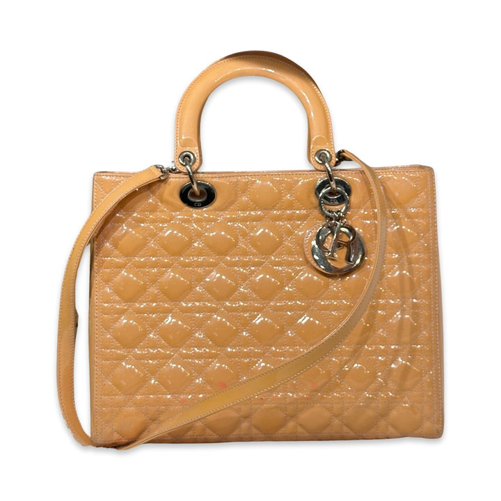 Pre-Owned Dior Patent Leather Large Lady Dior Shoulder Bag