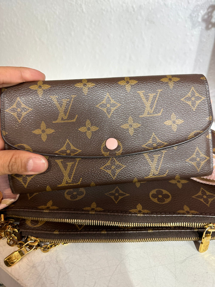 Louis Vuitton Monogram Canvas Multi Pochette bundle with mono wallet