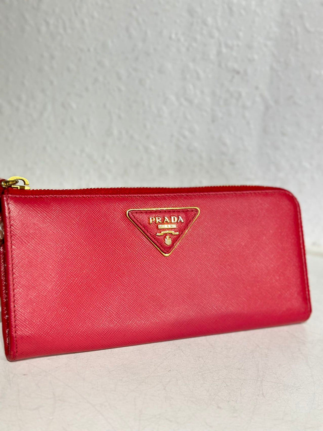 Prada Pink Saffiano leather wallet