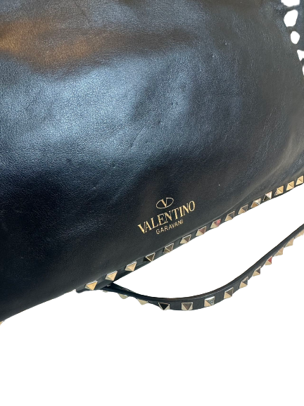 Preloved Valentino Black Leather Rockstud Shoulder Bag Crossbody