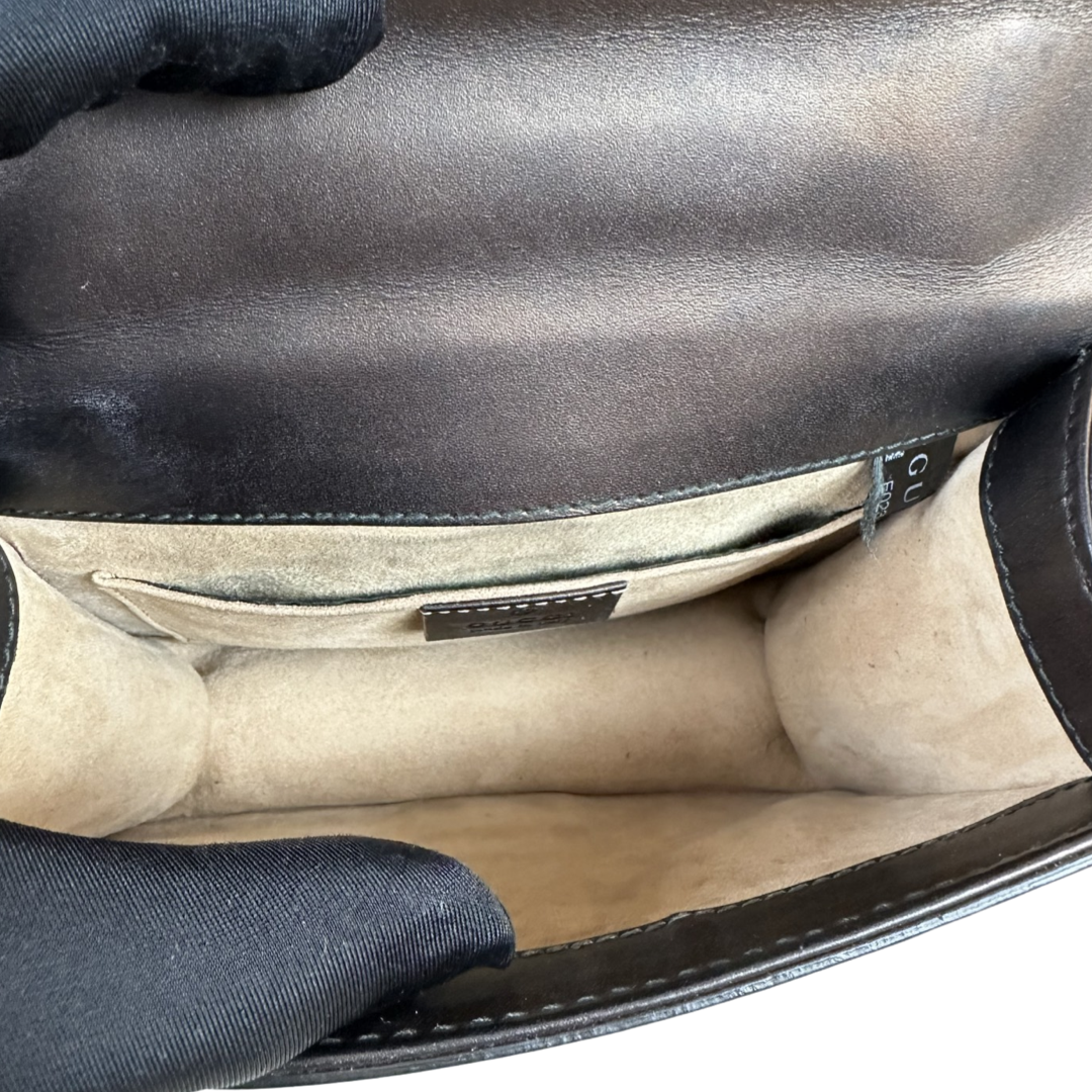 Pre-owned Gucci Mini Black Metallic Sylvie Shoulder Bag