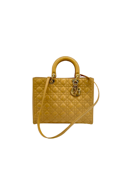 Preloved Dior Patent Leather Large Lady Dior Shoulder Bag
