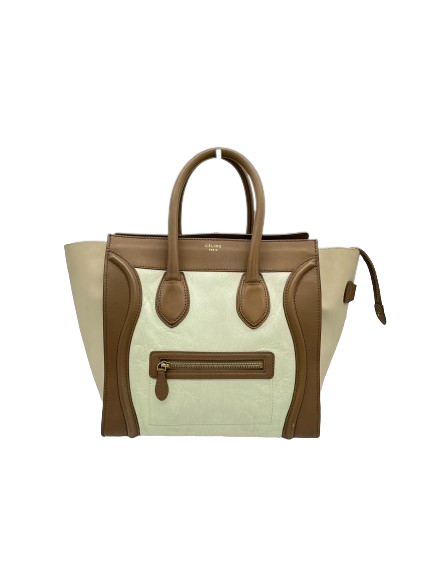 Preloved Celine Tri-Color Leather Mini Luggage Totes Shoulder Bag