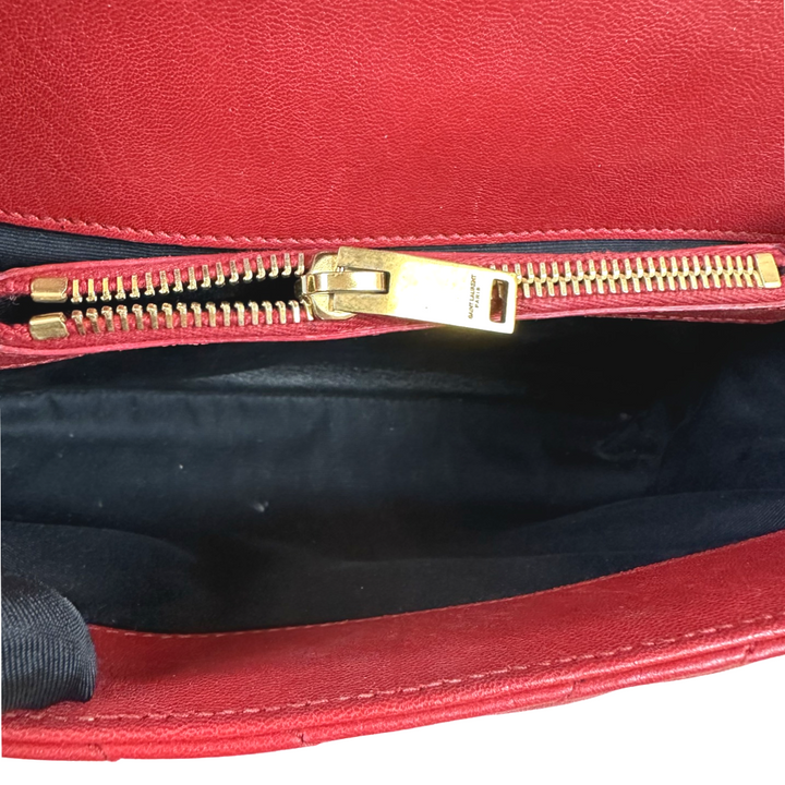 Pre-Owned Saint Laurent Red Leather Medium College Shoulder Bag