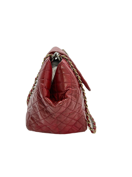 Pre-Owned Chanel Red Leather CC Logo Shoulder Bag Crossbody