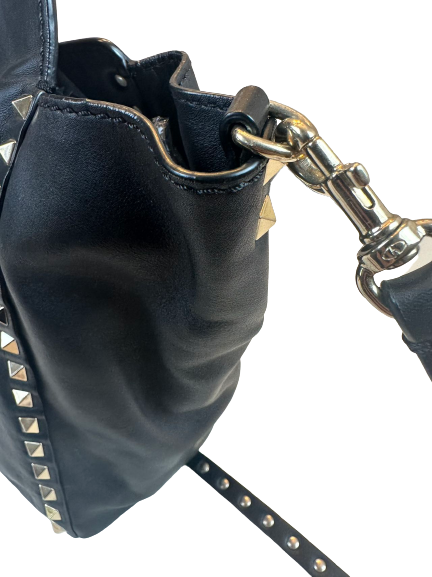 Preloved Valentino Black Leather Rockstud Shoulder Bag Crossbody