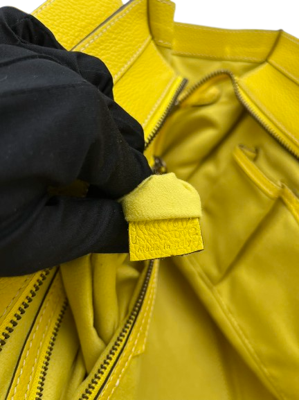 Preloved Celine Yellow Leather Mini Luggage Totes Satchel
