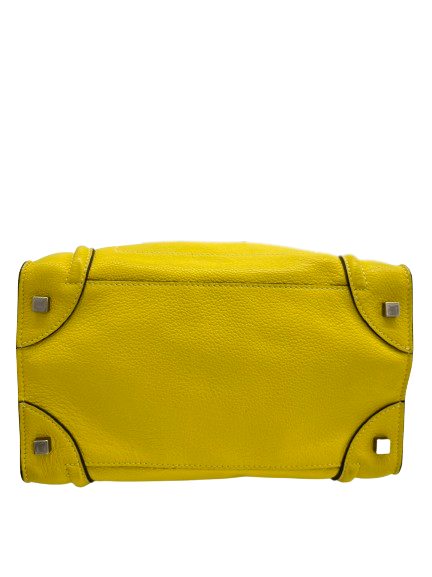Preloved Celine Yellow Leather Mini Luggage Totes Satchel