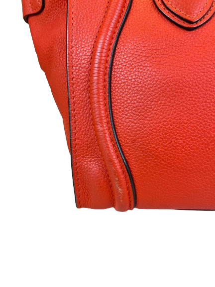 Preloved Celine Orange Leather Mini Luggage Totes Satchel
