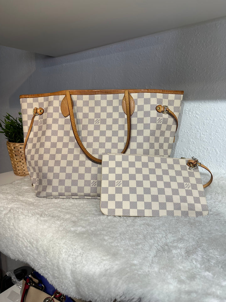 Louis Vuitton Damier Azur Shoulder Bag NeverFull MM