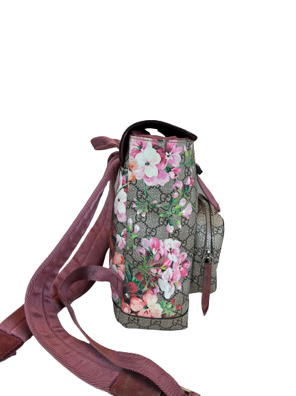 Preloved Gucci GG Logo Supreme With flowers Small Backpack