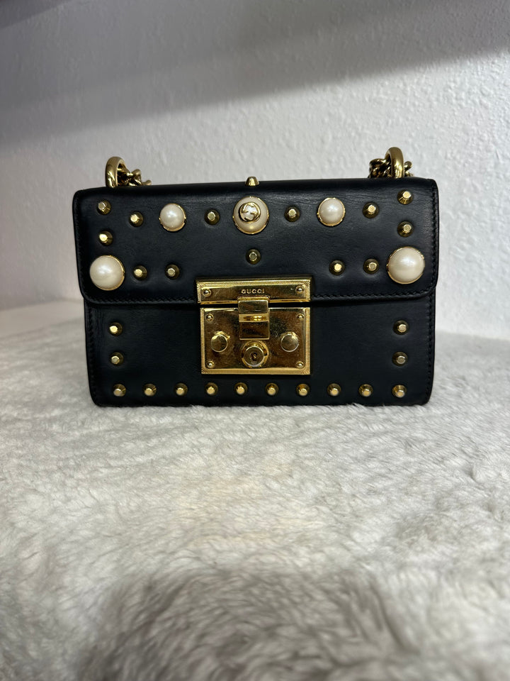 Gucci Black Pearl Small Padlock Shoulder bag