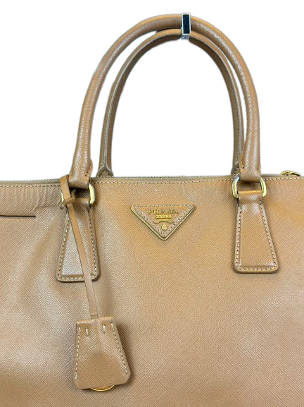 Preloved Prada Brown Leather Large Saffiano Lux Satchel Handbag