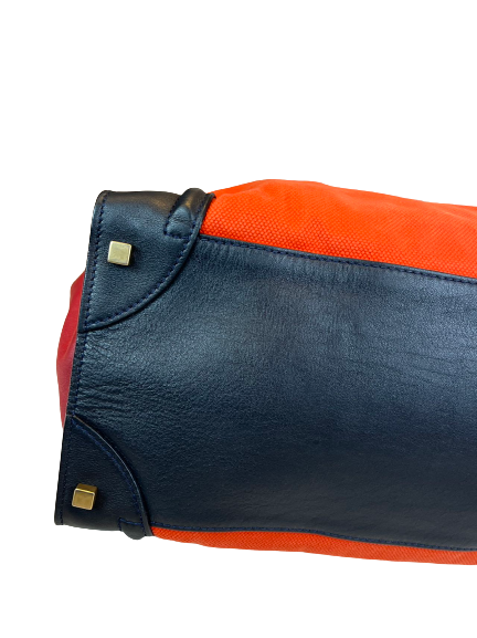 Preloved Celine Tri-Color Mini Luggage Totes Shoulder Bag Satchel