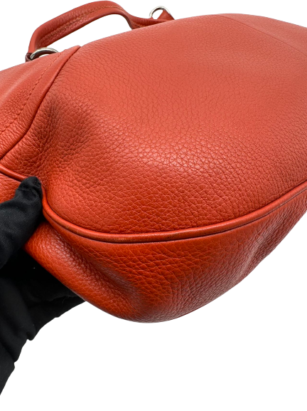 Preloved Prada Orange Leather Shoulder Bag Satchel