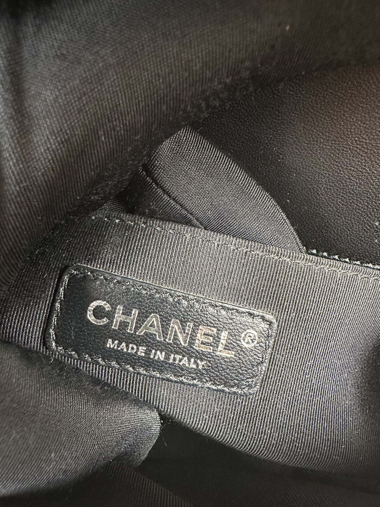 Preloved Chanel Black Leather Lambskin Small Boy Bag Crossbody