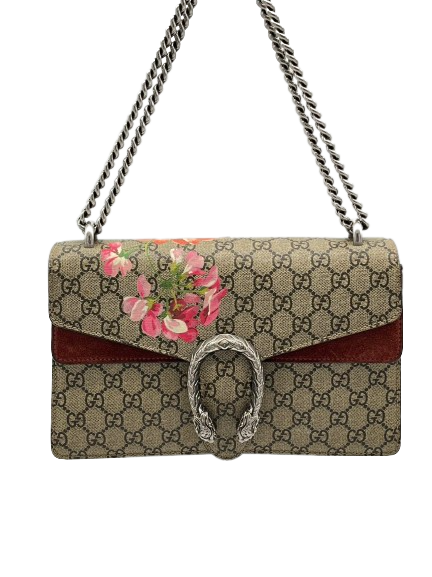 Preloved Gucci GG Logo Supreme Medium Dionysus With Flowers Shoulder Bag