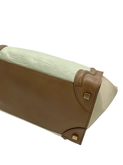 Pre-Owned Celine Tri-Color Leather Mini Luggage Totes Shoulder Bag