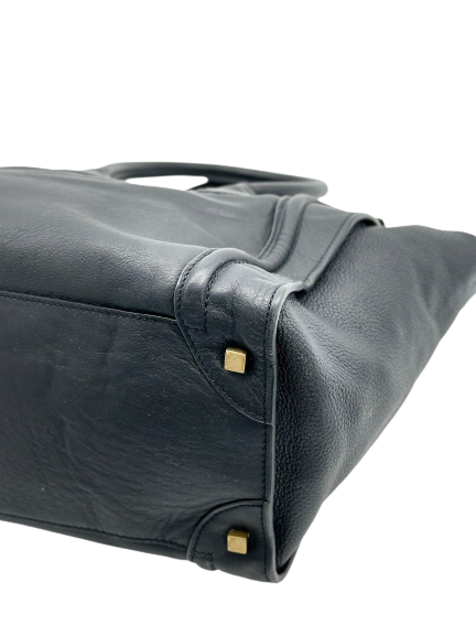 Preloved Celine Black Leather Mini Luggage Satchel Handbag