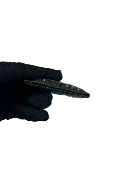Preloved Chanel CC Logo Black Leather Card Holder With Gold Hardware