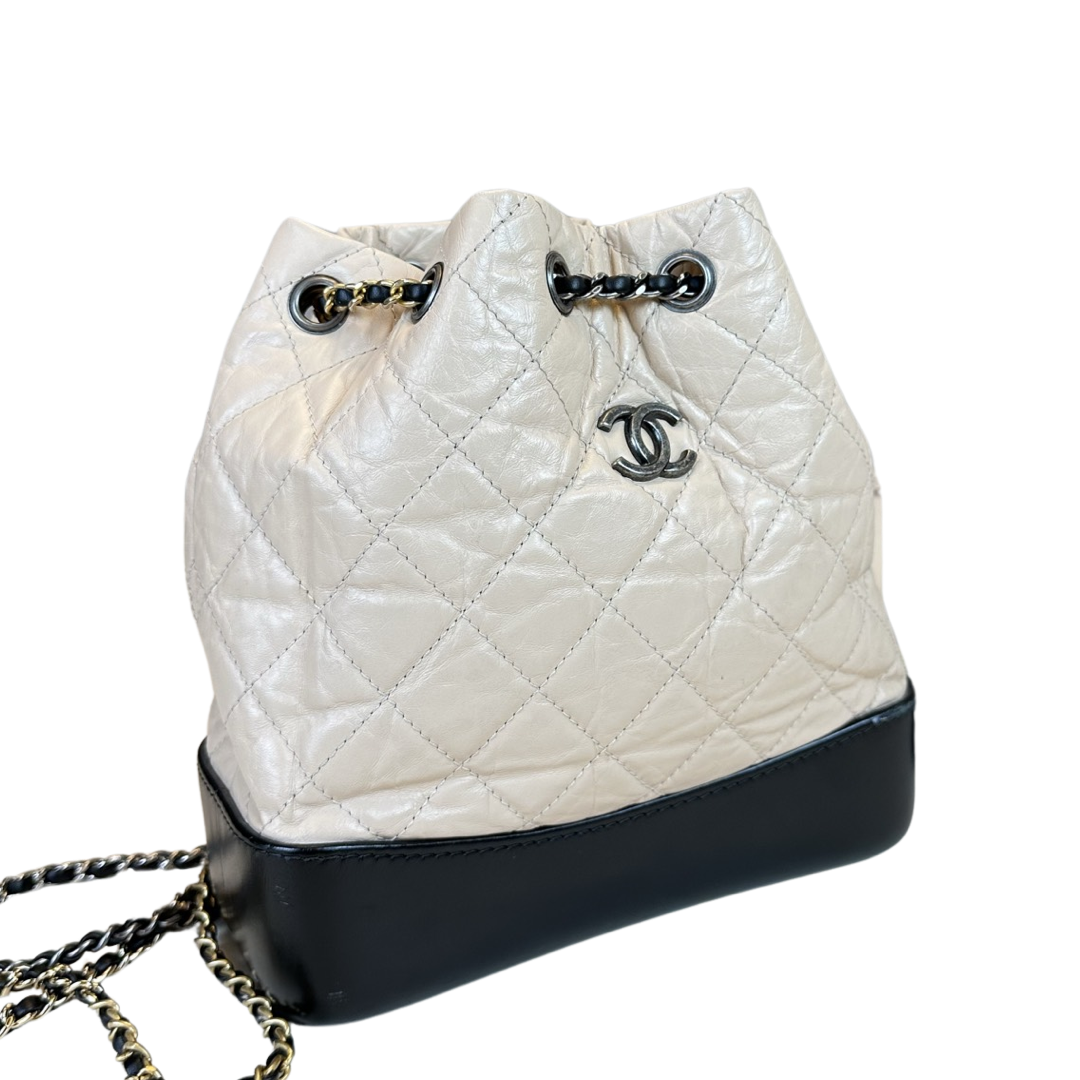 Pre-Owned Chanel Aged Calfskin Quilted Small Gabrielle Backpack