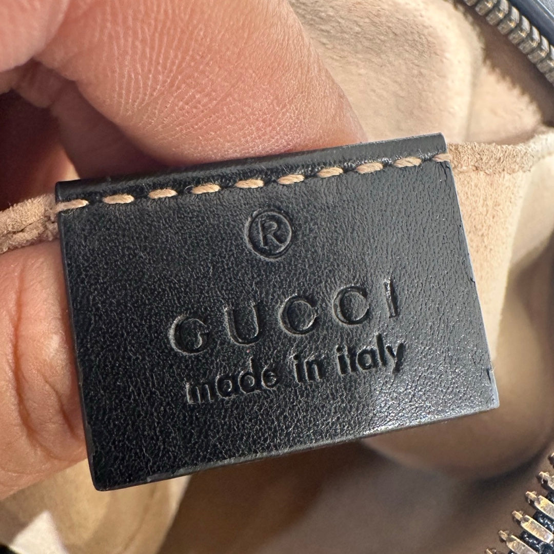 Pre-Owned Gucci Black Leather Marmont Waist Bag Belt Bag
